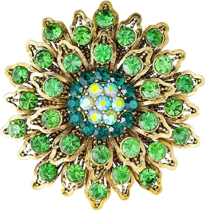 Rhinestone Sunflower Brooch Pin Red Pink Flower Brooch Stylish Crystal Brooch Elegant Clothing Hat Bag Accessories Jewerly for Women