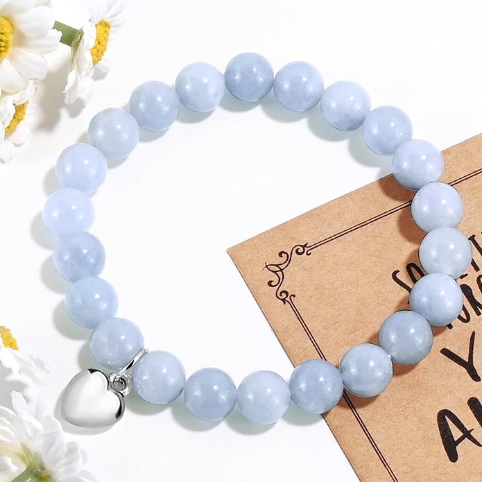 VIBILIA Cross Beaded Bracelets for Women, Inspirational Natural Heart Religious Bracelets for Women, Birthday Christian Gifts for Women on Thanksgiving Christmas Gifts