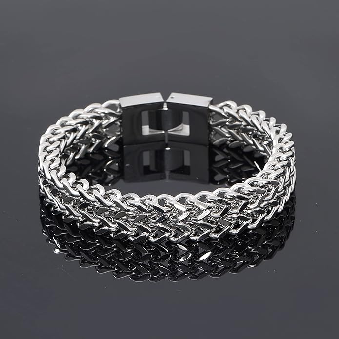 WFYOU 3PCS Stainless Steel Bracelets for Men Gold Roman Numeral Bangle Bracelet Twisted Cable Bracelet Adjustable Cuff Bracelet Mens Luxury Jewelry Bracelets Gifts
