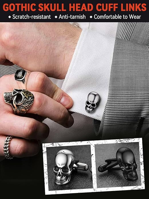 FaithHeart Mens Cufflinks, Norse Viking Tuxedo Shirt Cuff Links, Stainless Steel Cuff Links and Shirt Studs, Gift Box