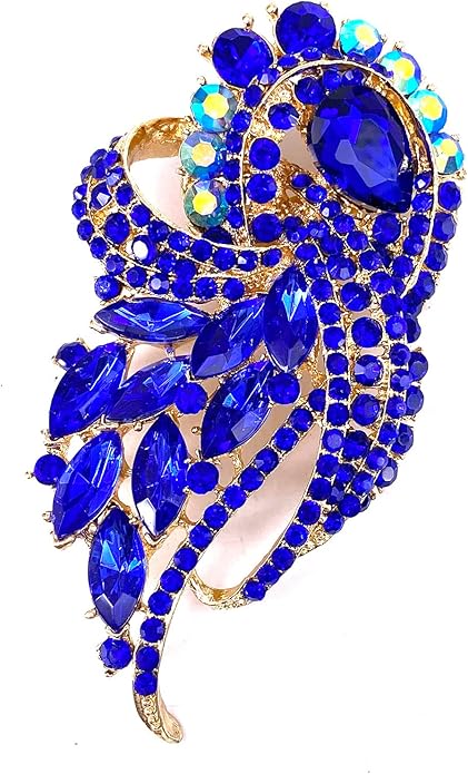 LAXPICOL Vintage Clear Austrian Crystal Elegant Flower Bouquet Wing Brooch for Women
