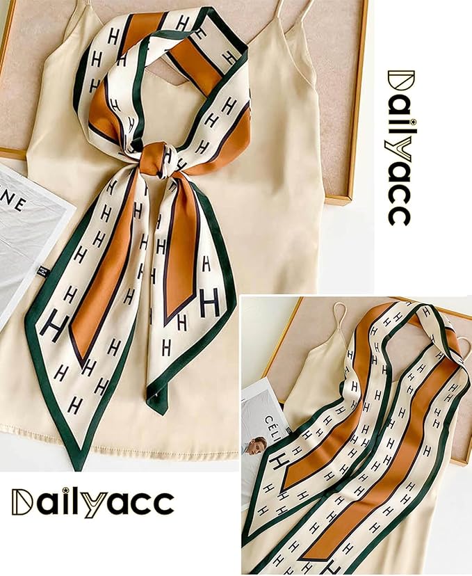 Dailyacc Hair Scarf for Women Fashion Silky Satin Headscarf Wrap Breathable Lightweight Neck Scarves For Handbag