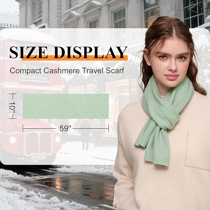 NUOHEMULE Luxury 100% Cashmere Scarf for Women & Men, 59''x10'' Extra Warm Winter Scarf, Blanket Scarves in Premium Gift Box