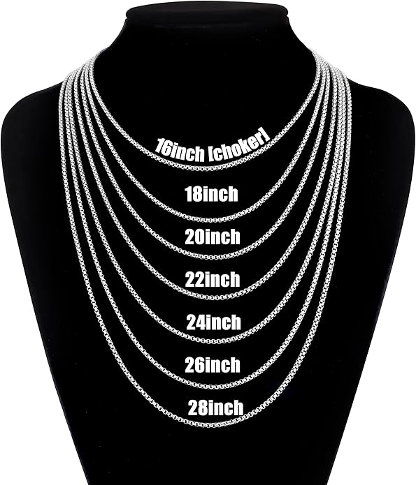 Fiusem Beveled Edge Cross Necklace for Men, Silver Tone/Black/14K Gold Plated Mens Cross Necklace, 2.5MM Stainless Steel Box Chain with Pendant