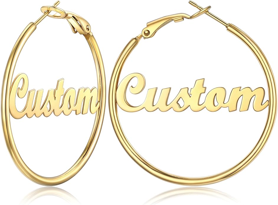 FOCALOOK 14K Gold Plated Lightweight Large Hoops| 2mm Thin Hoop Earrings for Women 30/40/50/70/100mm