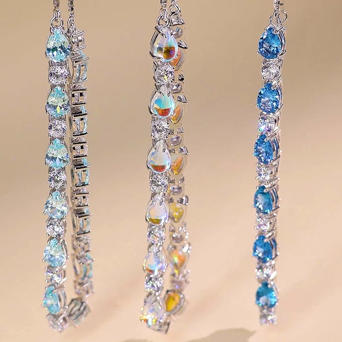 FANCIME Shine of Tears Birthstone Tennis bolo Bracelets Sterling Silver Tennis Bracelets Charm Fine Jewelry Birthday Gifts for Women Mom