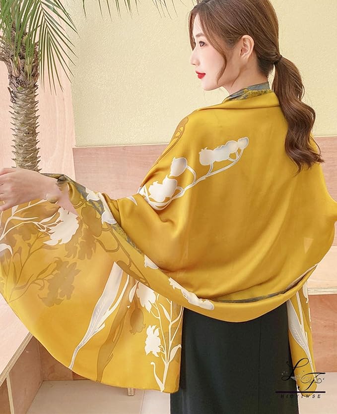 Hioyiwse Shawl Scarf For Women Lightweight Scarves Floral Pattern Formal Evening Dressesformal Shawl Summer Wraps