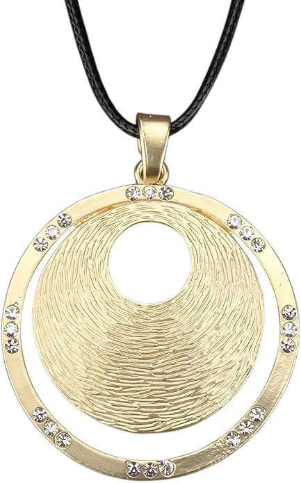 Boho Necklaces for Women Chunky Circle Necklace Layered Boho Circle Leather Choker Necklace Long Vintage Necklaces Bohemian Jewlery Gifts