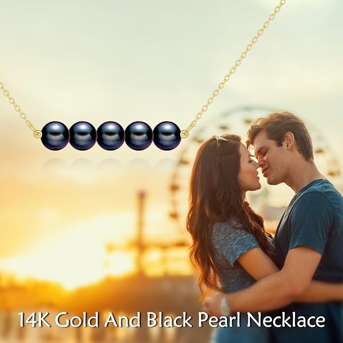 KECHO 14K Real Gold Freshwater Cultured Pearl Pendant Necklace 14K Solid Gold Jewelry Anniversary Birthday Gifts for Women