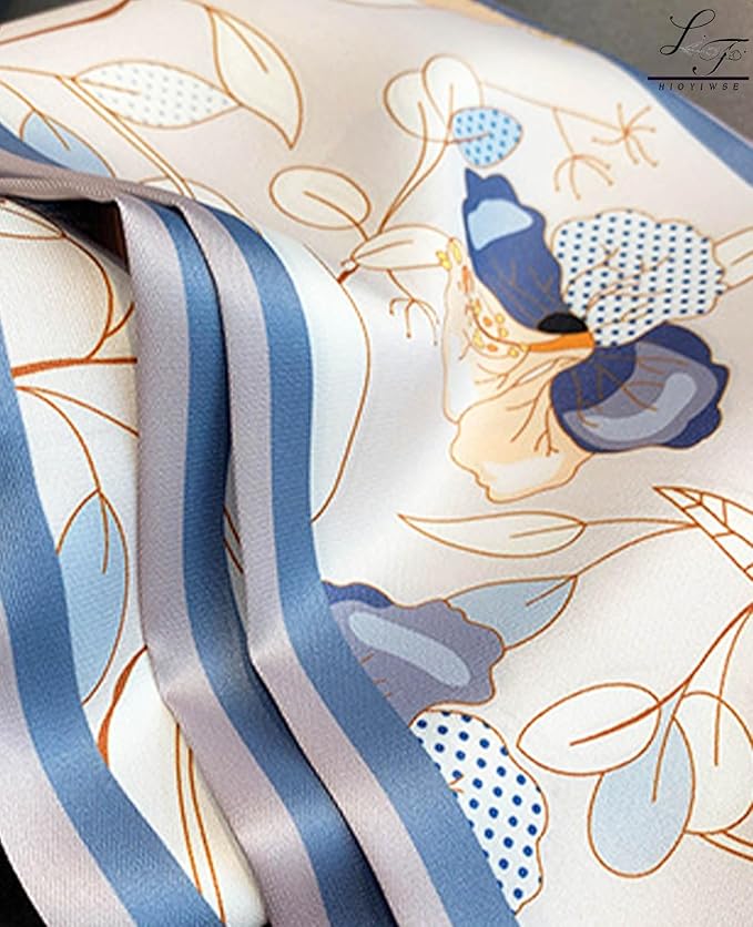 Hioyiwse Head Scarf Hair Neck Scarves For Women Purse Bag Scarfs For Handbags Silky Long Thin Satin Headscarf Fashion