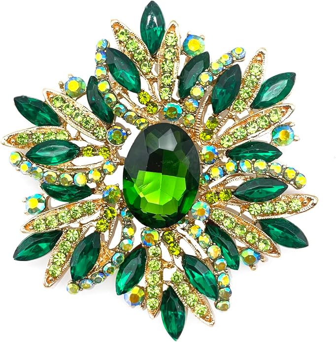 YOQUCOL Sunflower Shape Crystal Big Large Heavy Brooch Pin Rhinestone Scarf Decoration Corsage Cloth Pin for Women Girls