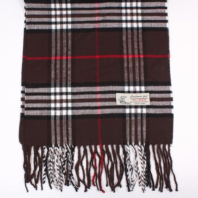 TZ Promise Tartan Plaid Cashmere Feel Classic Soft Luxurious Winter Scarf For Men Women