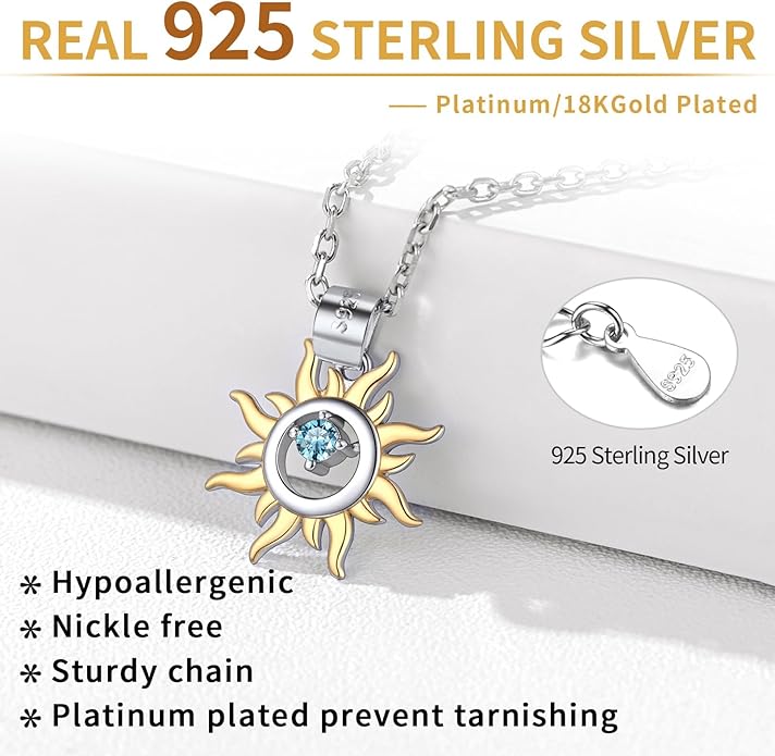 ChicSilver Personalized 925 Sterling Silver Dainty Small Heart/Star/Moon/Dot/Triangle Pendant Necklace for Women, Silver/Gold/Rose Gold/Black (with Gift Box)