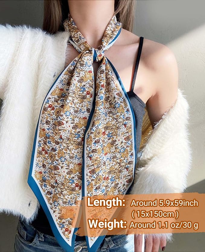 Dailyacc Hair Scarf for Women Fashion Silky Satin Headscarf Wrap Breathable Lightweight Neck Scarves For Handbag