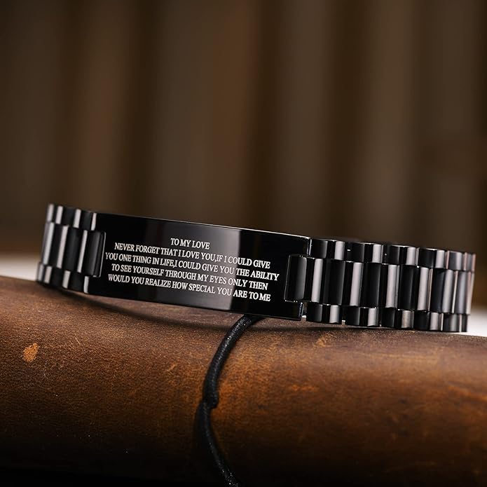 VNOX Masculine Watch Band Stainless Steel Link Bracelet Personalized Jewelry Gift for Men DAD Father Husband Boyfriend