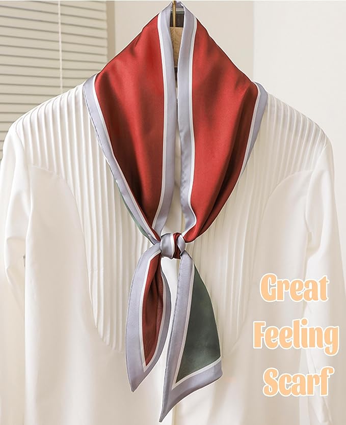 kcctoo 59" Mulberry Silk Like Head Scarf Women's Fashion Square Neck Satin Scarfs for Bag Hair Scarves Gift 59 * 5.9”