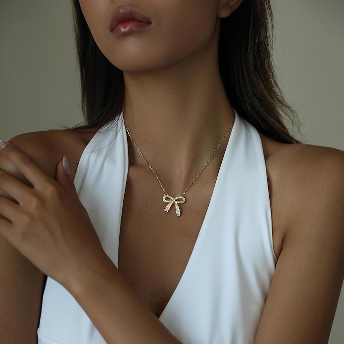 18k Gold Plated Necklace for Women Trendy Dainty Charm Evil eye Italian horn hummingbird starfish seashell bow elephant snake butterfly ladybug PendentMinimalist Delicate Jewelry for Women