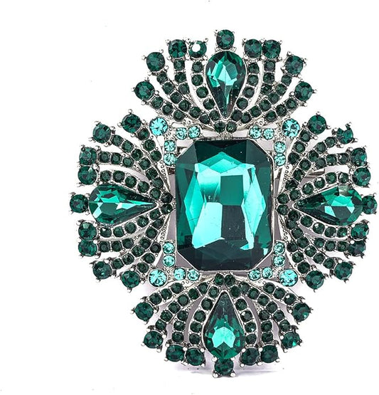 YOQUCOL Vintage Austrian Crystal Rhinestone Flowers Shaped Brooch Pin for Women Girls Lapel Pin for Sweater,Coat Dress Accessories