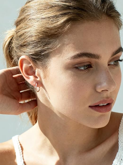 Silvora 925 Sterling Silver Small Hoop Earrings for Women Huggie Earrings Hypoallergenic Cartilage Earrings Tiny Hoops 6mm/8mm/10mm/12mm/14mm/16mm/18mm/20mm
