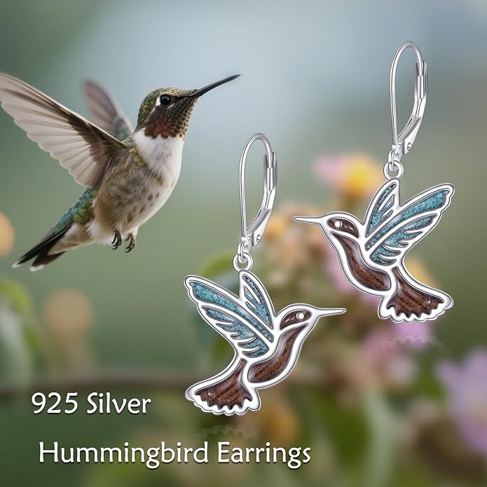 YFN Hummingbird Earrings Bird Dangle 925 Sterling Silver Jewelry Gifts for Women