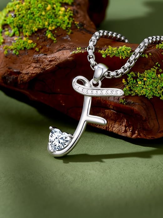 Christmas Gifts for Women Alphabet A to Z Initial Birthstone Pendant Necklaces for Women - 18k White Gold Plated Personalized Name Jewelry Valentine Mothers Day Birthday Gifts for Women Her Girlfriend