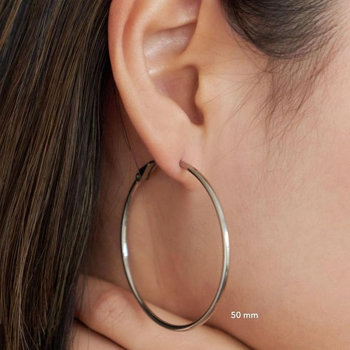 24 Pairs Chunky Gold Hoop Earrings Set for Women, Hypoallergenic Fashion Statement Hoops Earrings Pack Assorted Small Big Twisted Hoop Jewelry for Gift