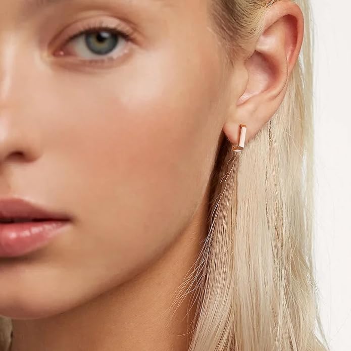 Gacimy Gold Huggie Hoop Earrings for Women 14k Gold Plated, Small Hoop Earrings for Women, 1/2 Inch Yellow Color Earrings for Women