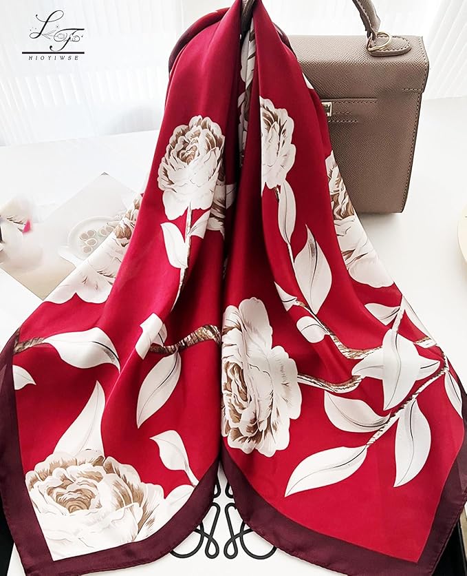 Hioyiwse Satin Bandanas Head Scarf For Women Hair Scarves Accessories Lightweight Fashion Wrap Neck Silk Sleeping Headscarf