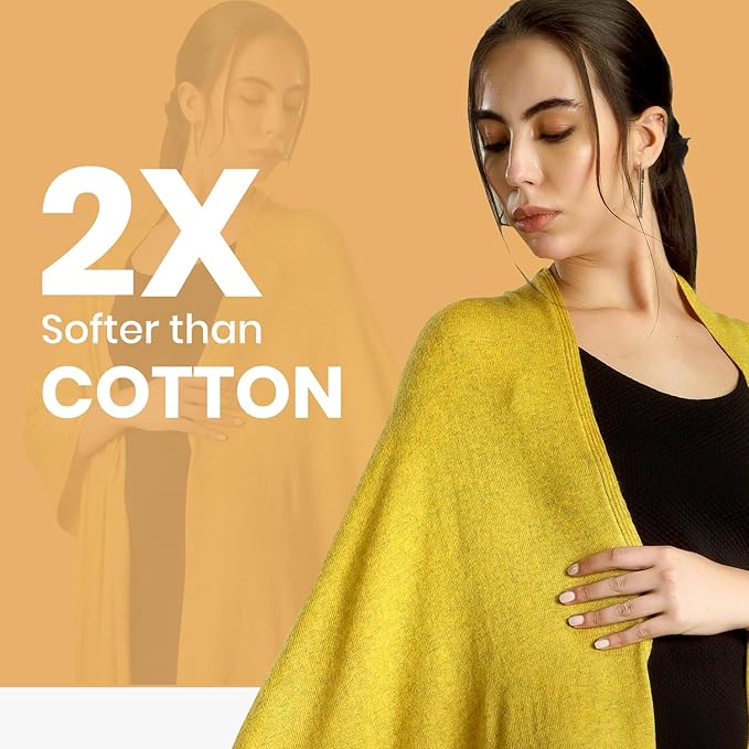 ROSERA Cashmere 100% Cashmere Knitted Wrap Pashmina Shawl Extra Large Scarf Stole for Women Travel