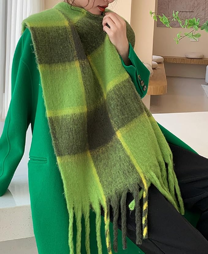 Wander Agio Winter Women Warm Scarf Long Shawl Large Scarves Cold Weather Thick Blanket Scarfs Colorful Plaid