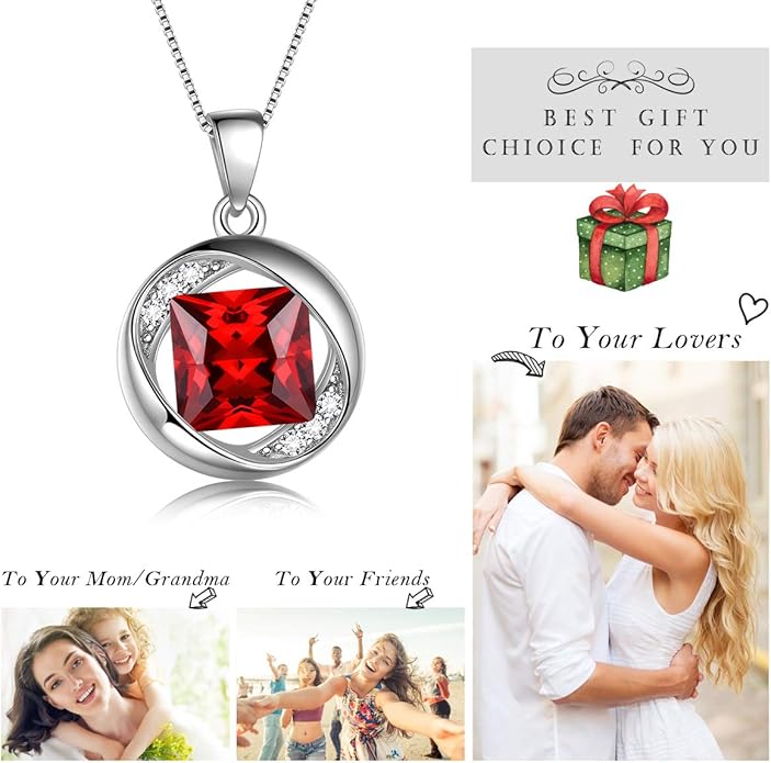 Aurora Tears 925 Sterling Silver 12 Birthstones Necklace/Earring/Ring/Bracelet Women Birthstone Pendant Crystal Fashion Birthday Jewelry Christmas Gift for Girls Women
