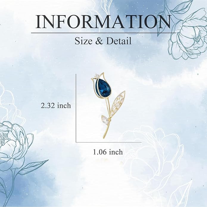 Flower Brooch for Women Girls Flower Rhinestone Brooch Gold Plated Lapel Pin Clothing Accessory Wedding Gift Fashion Jewelry for Mom Wife