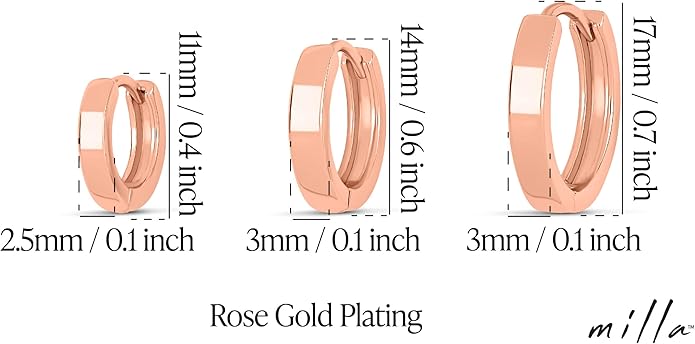 MILLA 14k Gold Huggie Earrings or Sterling Silver Huggie Earrings for Women Multipack & Individuals - Ear Huggers Earrings for Women Trendy Y2K Earrings, Preppy Earrings - Lightweight & Hypoallergenic