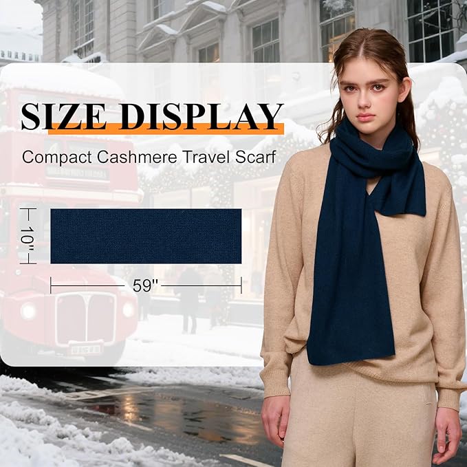 NUOHEMULE Luxury 100% Cashmere Scarf for Women & Men, 59''x10'' Extra Warm Winter Scarf, Blanket Scarves in Premium Gift Box