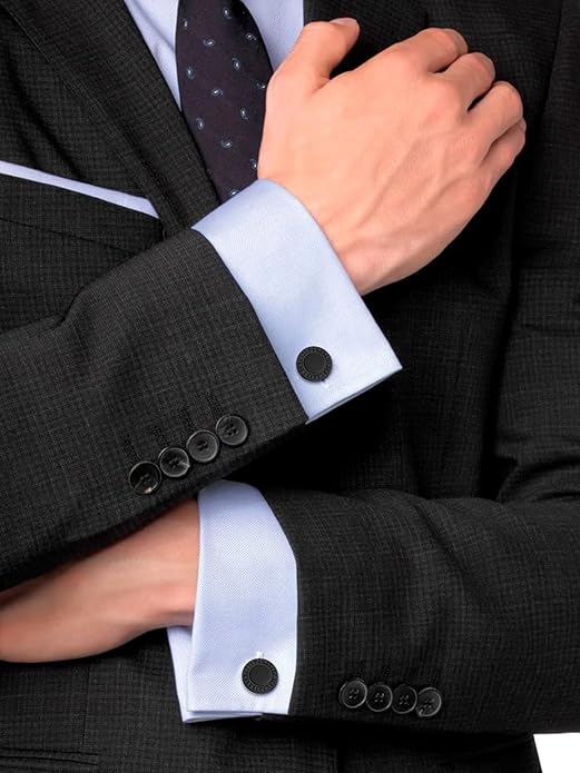 FaithHeart Mens Cufflinks, Norse Viking Tuxedo Shirt Cuff Links, Stainless Steel Cuff Links and Shirt Studs, Gift Box