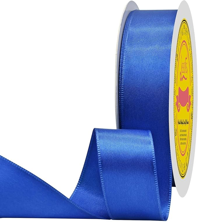 LEEQE Royal Blue Satin Ribbon 1 inch X 50 Yards Polyester Ribbon for Gift Wrapping Very Suitable for Weddings Party Hair Bow Invitation Decorations and More