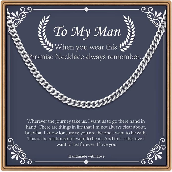 IEFLIFE Gifts for Men - Silver/Black/Gold Chunky Cuban Link Chain for Men, Fathers Day Graduation Gifts for Him Dad Son Grandpa Step Dad Uncle