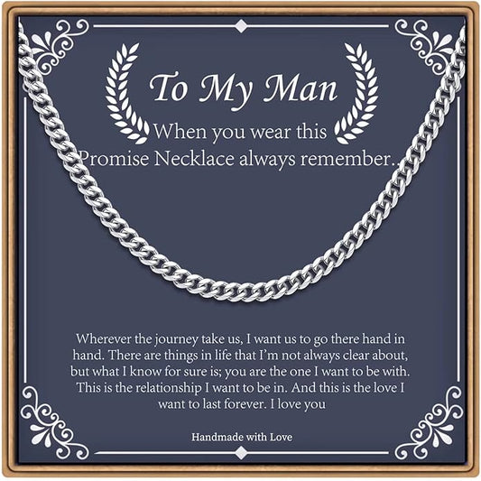 IEFLIFE Gifts for Men - Silver/Black/Gold Chunky Cuban Link Chain for Men, Fathers Day Graduation Gifts for Him Dad Son Grandpa Step Dad Uncle