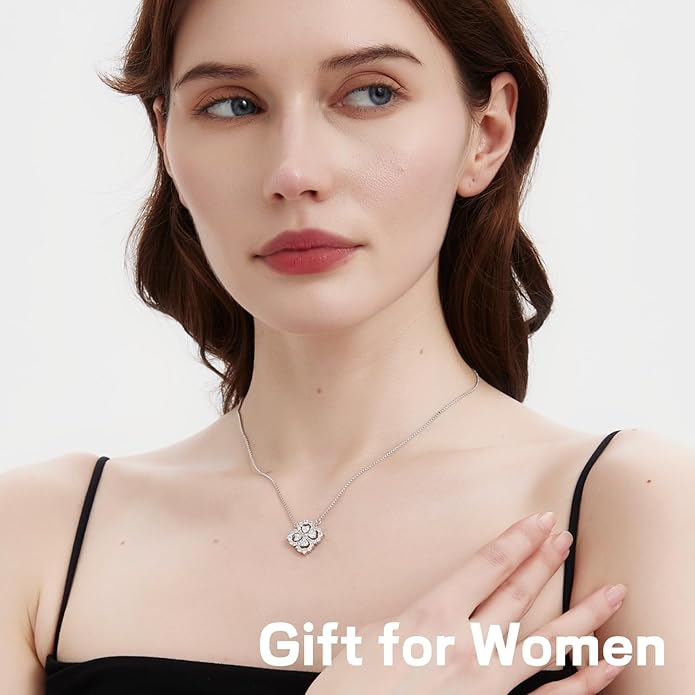 G&GEMSJEW Heart Necklaces for Women, 1-2 Carats Moissanite, 18K White Gold-Plated 925 Sterling Silver Round Brilliant Cut Moissanite Imitation Diamond Necklaces, Jewelry Gifts for Christmas Valentine's Day,Anniversary Present for Wife Women