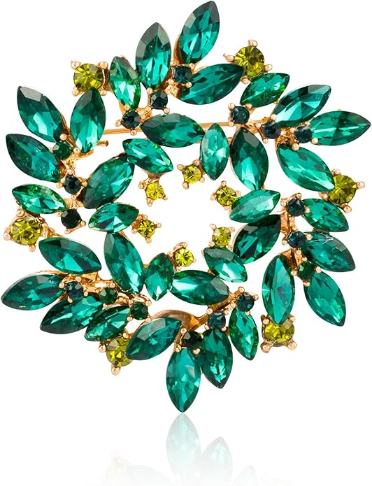 LAXPICOL Fashion Sparkly Austrian Crystal Flower Brooch Pin for Women Elegant Wedding Bridal Broach Pin 2"*2"
