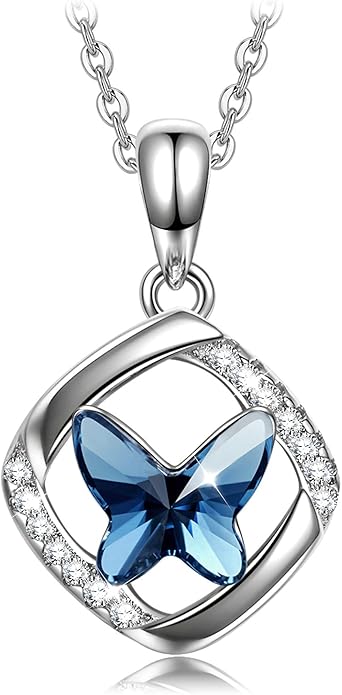Butterfly Sterling Silver Crystal Jewelry for Women | Birthday Gifts for Her, Mom & Wife | Hypoallergenic for Sensitive Skin | Gift Packaging Included