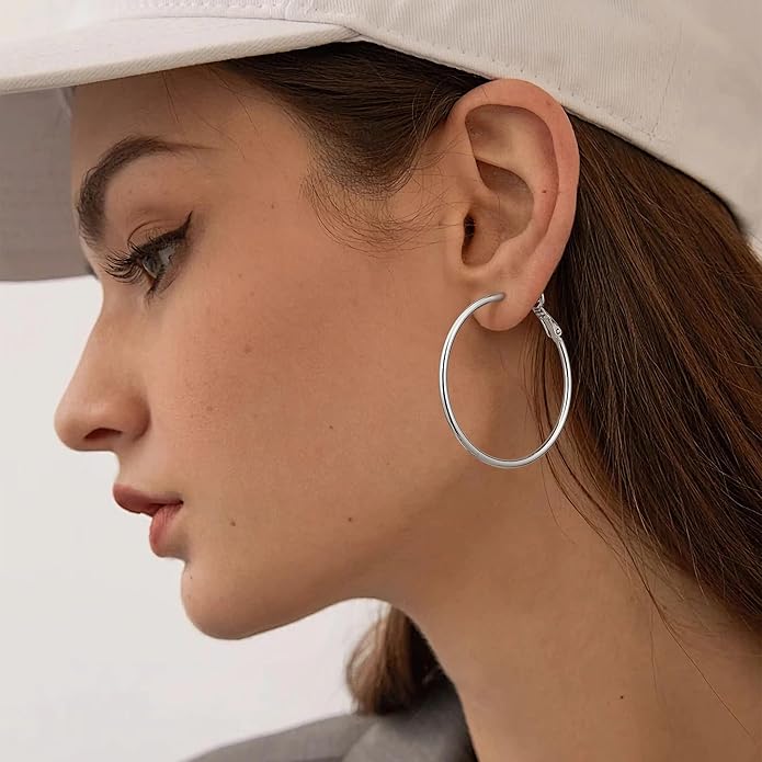 Gacimy Gold Hoop Earrings for Women 14K Gold Plated, 925 Sterling Silver Post Hypoallergenic Earrings Hoops for Women
