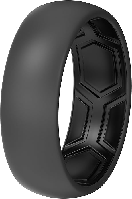 ThunderFit Silicone Rings for Him and Her, Rubber Wedding Engagement Bands Unisex, 1.8mm Thick in 4mm & 8mm Widths
