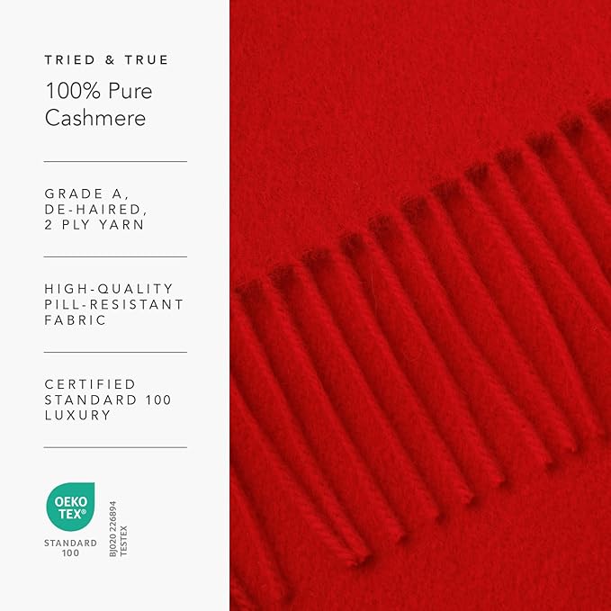 Fishers Finery Women's 100% Pure Cashmere Winter Scarf