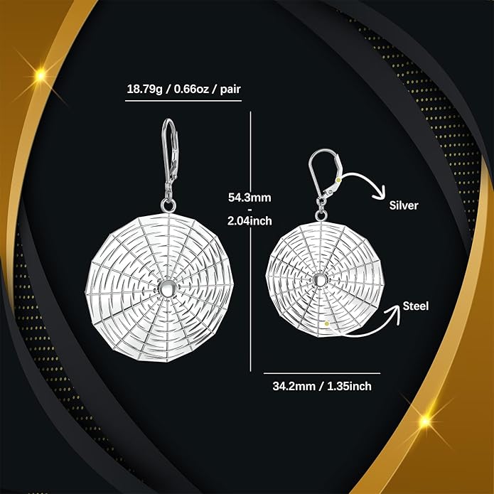 Silver Round Hoop Earrings for Women,18K Gold Hypoallergenic, Tarnish-Resistant, Vacation, Chunky & Gold Plated Dangle Earrings, Trendy Statement Jewelry Gift Idea