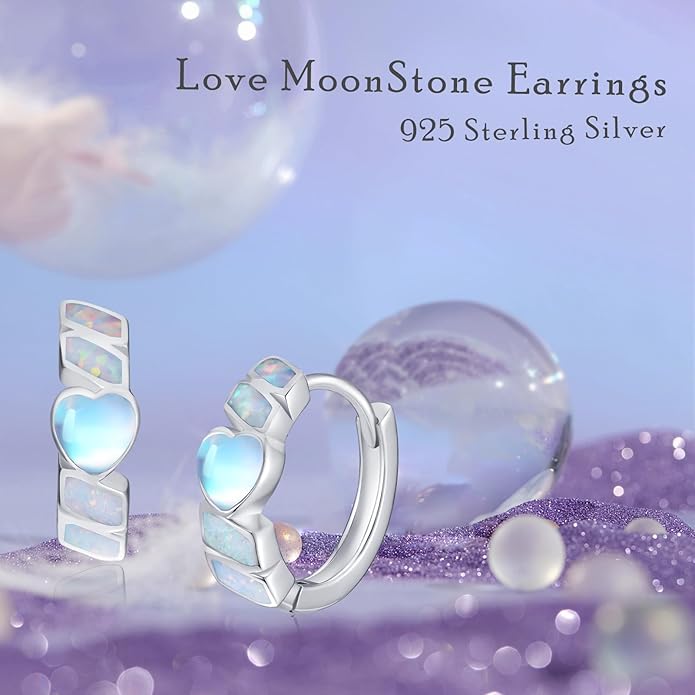 Small Hoop Earrings for Women 925 Sterling Silver Huggie Hoop Opal Earrings Hypoallergenic Earring Jewelry Gifts