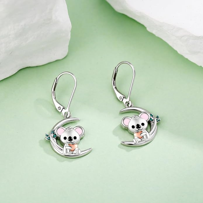 Animal Earrings 925 Sterling Silver Dangle Earrings Leverback Earrings Animal Jewelry for Women