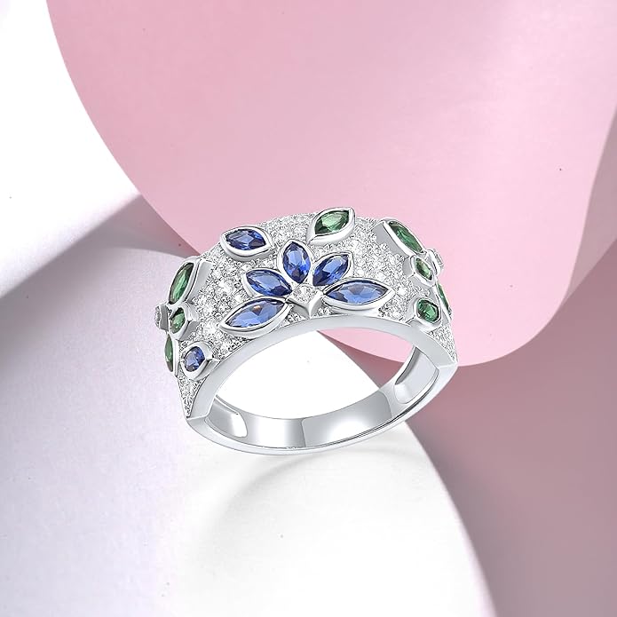 Santuzza 14K Gold Plated Dragonfly Ring Cubic Zirconia 925 Sterling Silver Butterfly Ring