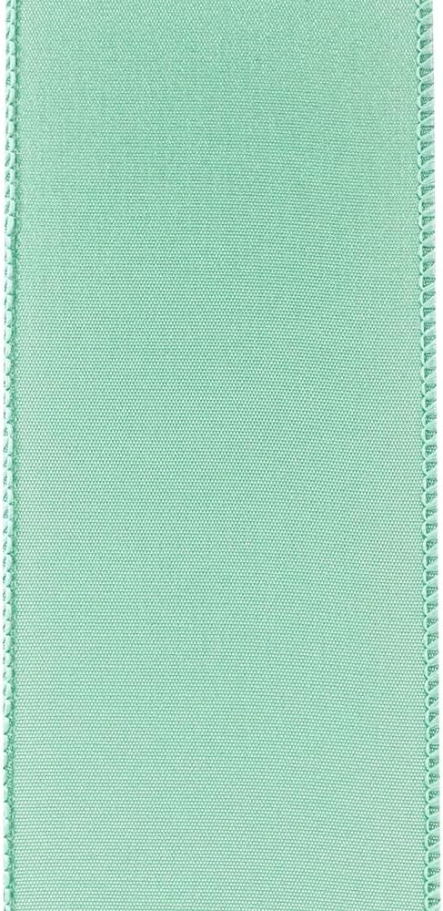 Reliant Ribbon 92575W-077-40K Satin Value Wired Edge Ribbon, 2-1/2 Inch X 50 Yards, Aqua