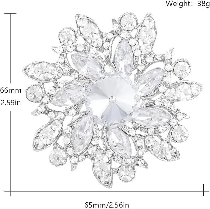 LAXPICOL Vintage Women's Austrian Crystal Elegant Flower Brooch Wedding Broach Pin
